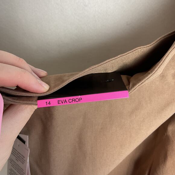 Peck and Peck Womens Eva Cropped High Waisted Stretch Pant 14 Brown NWT - Picture 10 of 16